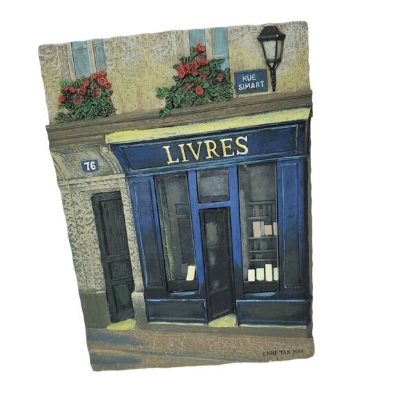 Unique Chiu Tak Hak Art Wall Plaques | Rue Simart Livres Store Fronts Home Décor - Picture 1 of 10